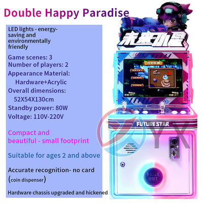 Macchina da gioco a due giocatori da 19 pollici con monete Happy Paradise