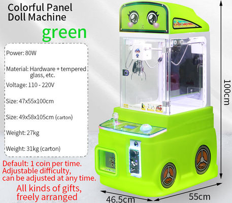 Green New Mini Fire Truck Toy Automatic Vending Machine Fun Doll Machine con monete