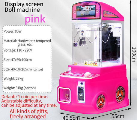 Mini Arcade Mini Claw Machine Rosa con schermo a schermo Automatica da gioco a monete